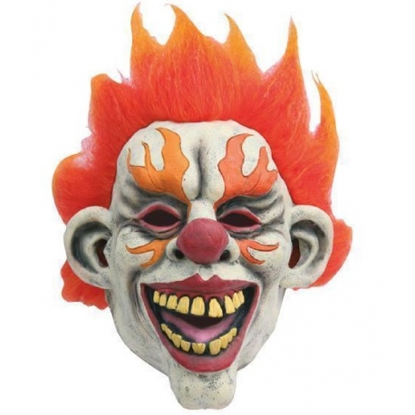 Masque latex clown flamme