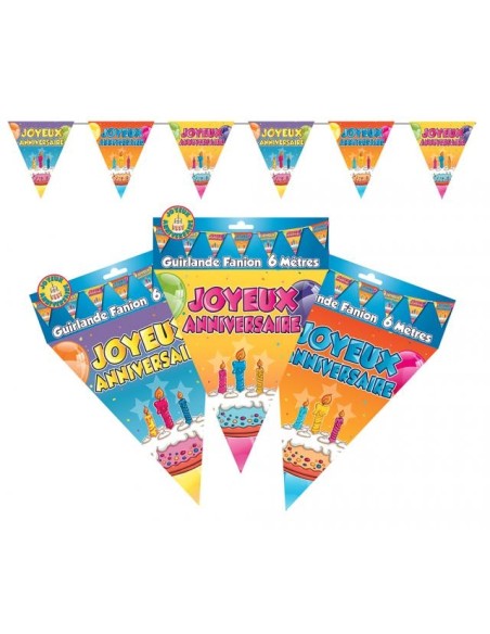 Guirlande fanions Joyeux anniversaire