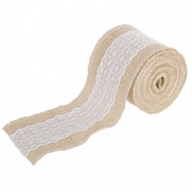 Toile de jute avec dentelle 8cmx5m