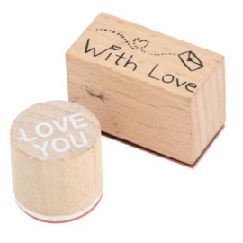 2 tampons "With love" et "love you"