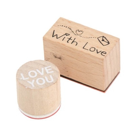 2 tampons "With love" et "love you"