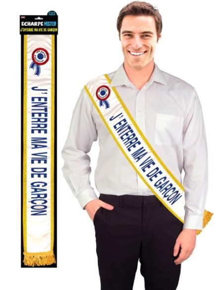 Echarpe Mister joyeux anniversaire bleue