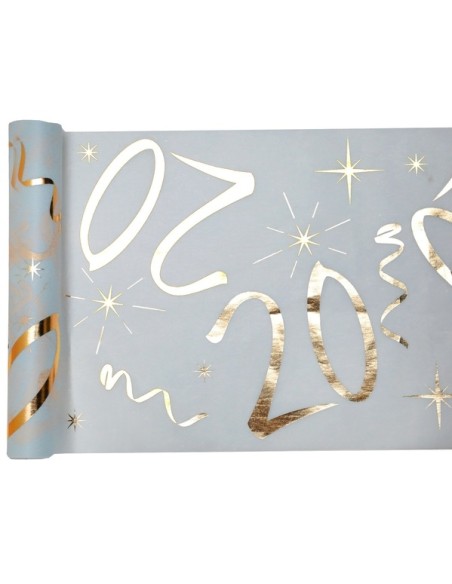 Chemin de table or et blanc - 18 ans