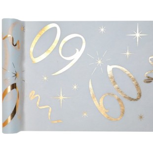 Chemin de table or et blanc - 18 ans