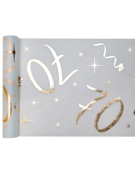 Chemin de table or et blanc - 18 ans