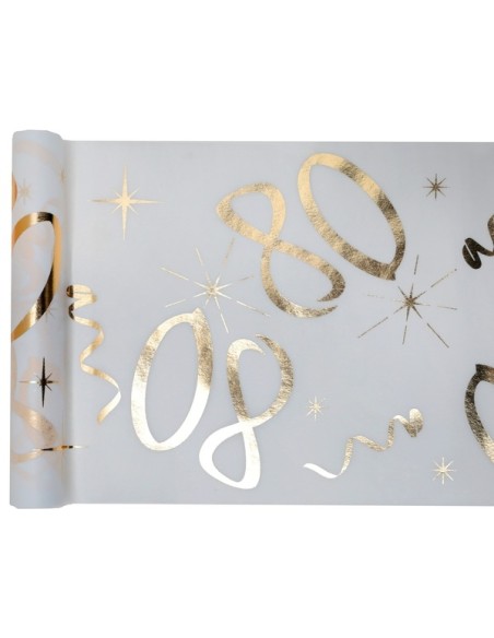 Chemin de table or et blanc - 18 ans