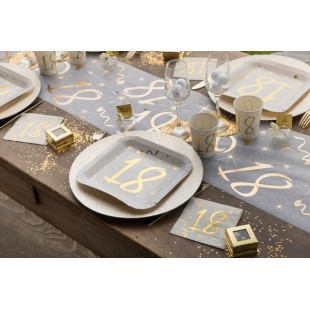 10 assiettes âge or et blanc - 18 ans 2