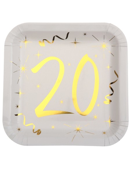 10 assiettes âge or et blanc - 18 ans