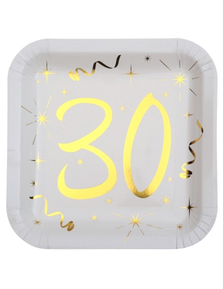 10 assiettes âge or et blanc - 18 ans