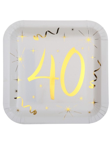 10 assiettes âge or et blanc - 18 ans