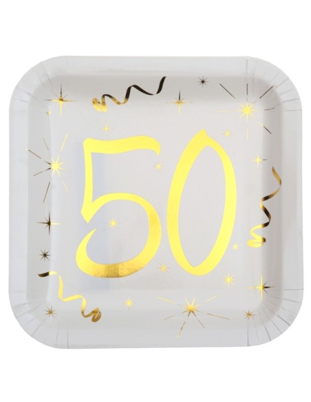 10 assiettes âge or et blanc - 18 ans