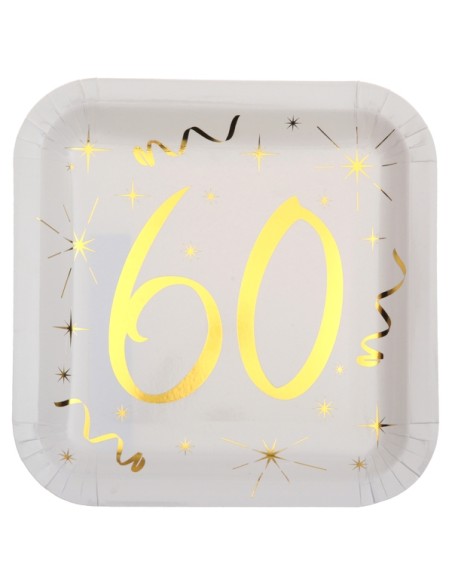 10 assiettes âge or et blanc - 18 ans