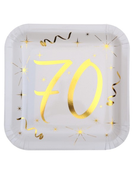 10 assiettes âge or et blanc - 18 ans