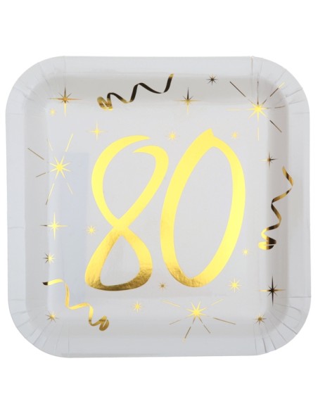 10 assiettes âge or et blanc - 18 ans