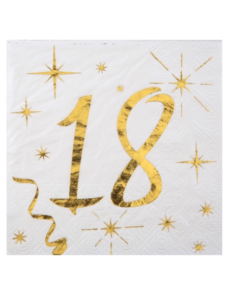 20 serviettes âge noir et blanc - 80 ans