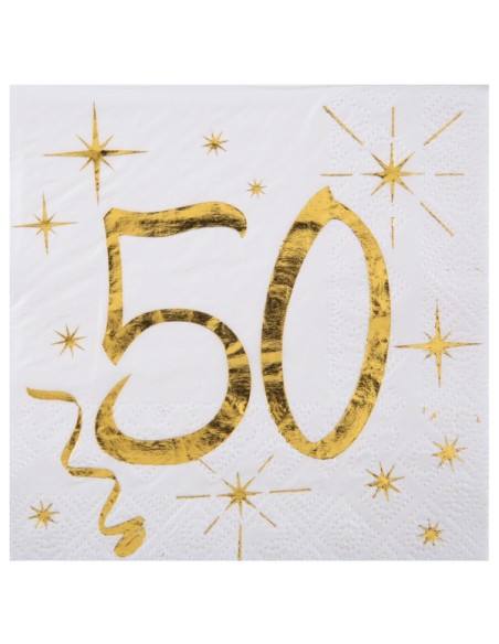 20 serviettes âge noir et blanc - 18 ans