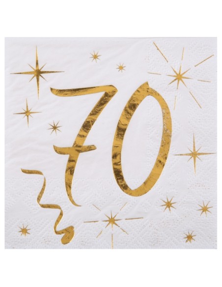 20 serviettes âge noir et blanc - 18 ans