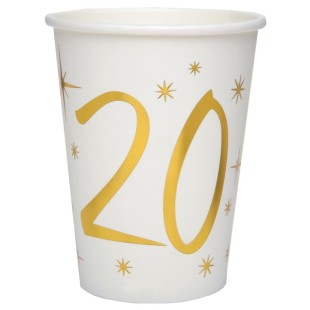 10 gobelets âge or et blanc - 18 ans