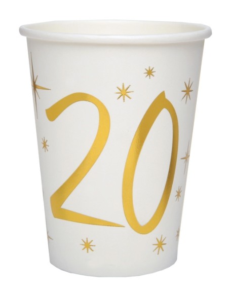 10 gobelets âge or et blanc - 18 ans