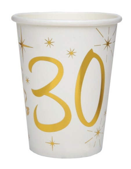 10 gobelets âge or et blanc - 18 ans