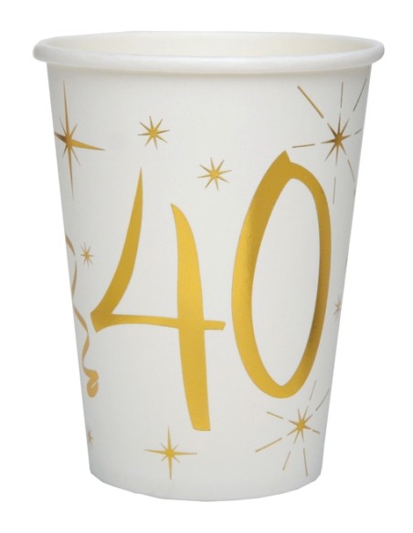 10 gobelets âge or et blanc - 18 ans