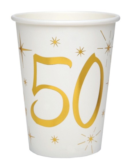 10 gobelets âge or et blanc - 18 ans