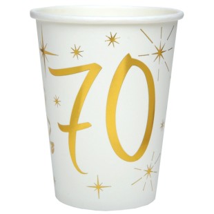 10 gobelets âge or et blanc - 18 ans