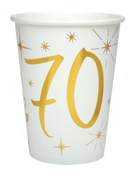 10 gobelets âge or et blanc - 18 ans