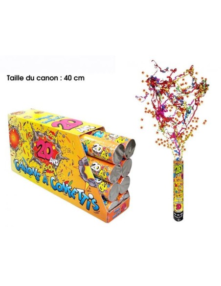 Canon à confettis 40cm - 18 ans x1
