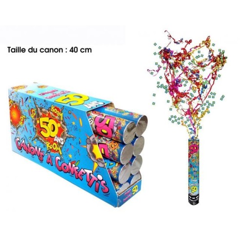 Canon à confettis 40cm - 50 ans x1