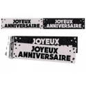 Bannière Joyeux anniversaire paillettes - Noir