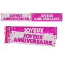 Bannière Joyeux anniversaire paillettes - Fucshia