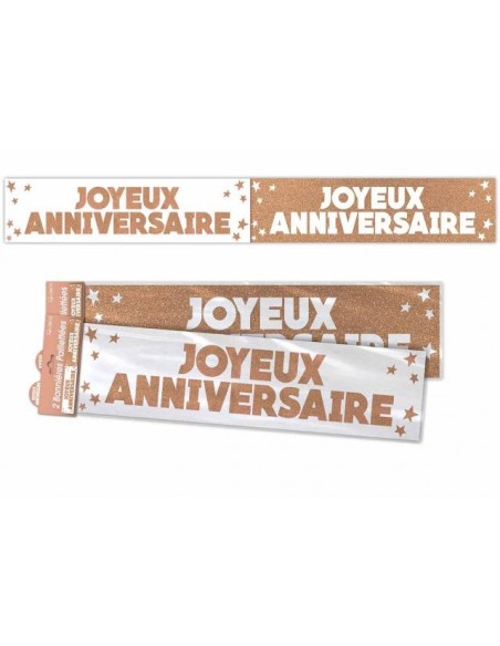 Bannière Joyeux anniversaire paillettes - Bleu