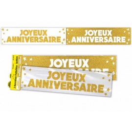 Bannière Joyeux anniversaire paillettes - Or