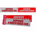 Bannière Joyeux anniversaire paillettes - Rouge