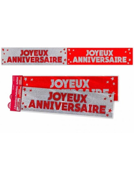 Bannière Joyeux anniversaire paillettes - Bleu