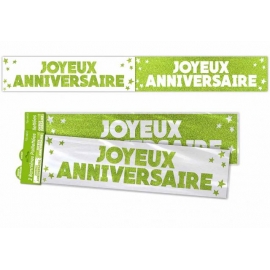 Bannière Joyeux anniversaire paillettes - Vert