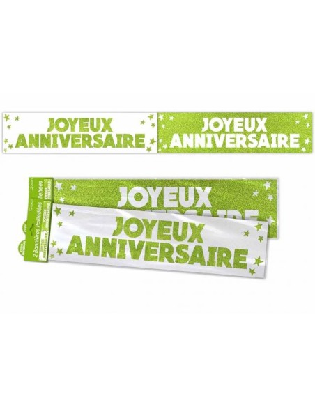 Bannière Joyeux anniversaire paillettes - Bleu