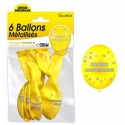 6 ballons joyeux anniversaire - Jaune