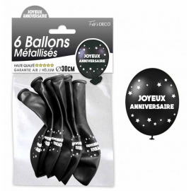 6 ballons joyeux anniversaire - Cuivre