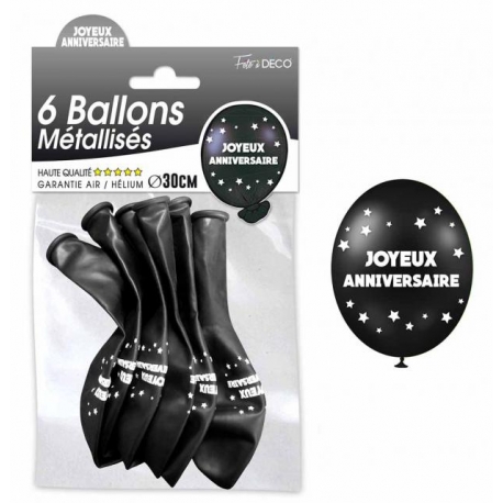 6 ballons joyeux anniversaire - Cuivre