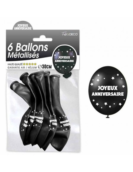 6 ballons joyeux anniversaire - Cuivre