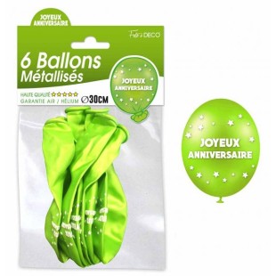 6 ballons joyeux anniversaire - Cuivre