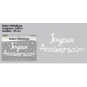 Ballons métalliques joyeux anniversaire - Blanc