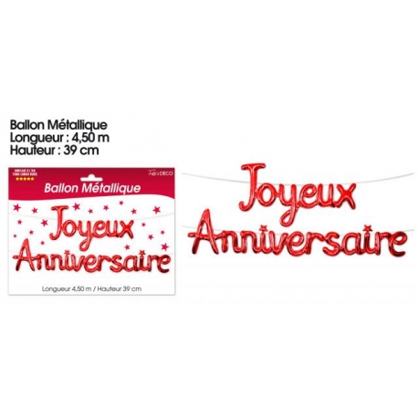 Ballons métalliques joyeux anniversaire - Argent