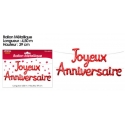 Ballons métalliques joyeux anniversaire - Rouge