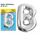 Ballon métallique argent 36cm - Lettre B