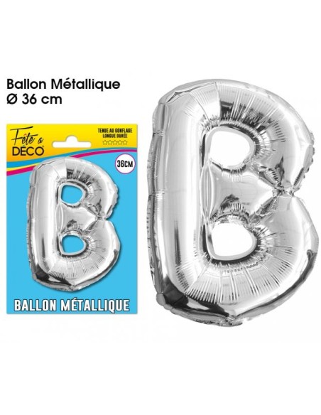 Ballon métallique argent 36cm - Lettre A