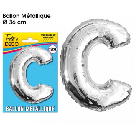 Ballon métallique argent 36cm - Lettre A