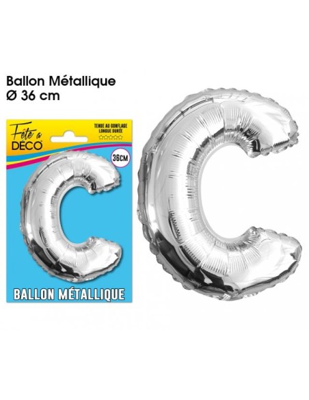 Ballon métallique argent 36cm - Lettre A